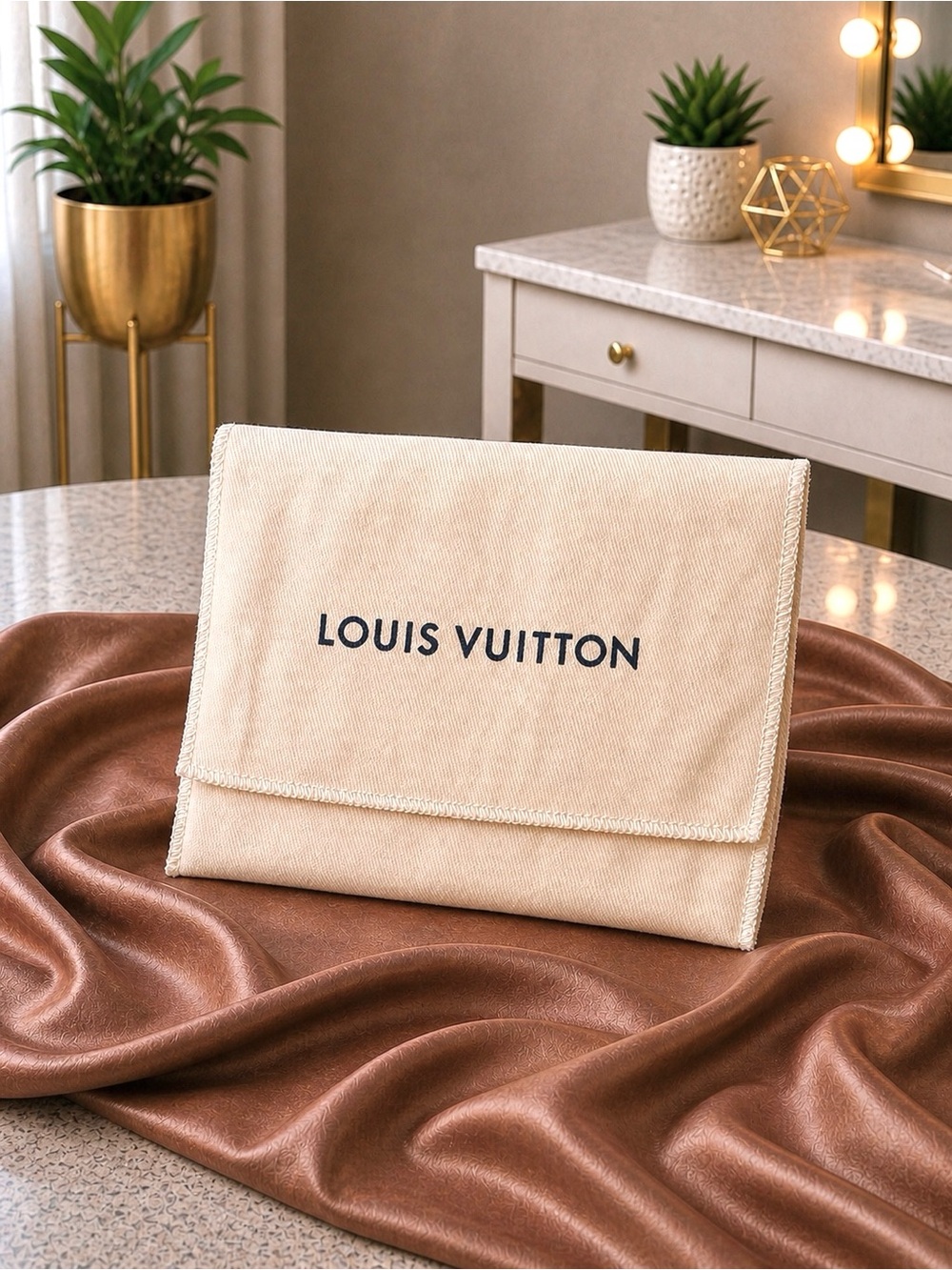 Louis Vuitton Beige Canvas Dust Bag